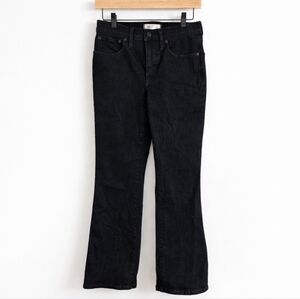 Madewell Mid Rise Kick Out Jeans 27 Black Cropped Bootcut Stretch Denim